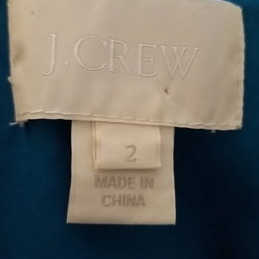 Vtg J Crew Arabelle teal silk strapless formal cocktail dress 2